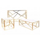 Стол журнальный SIGNAL ESCADA A II эффект белого мрамора/золотой, 120/60